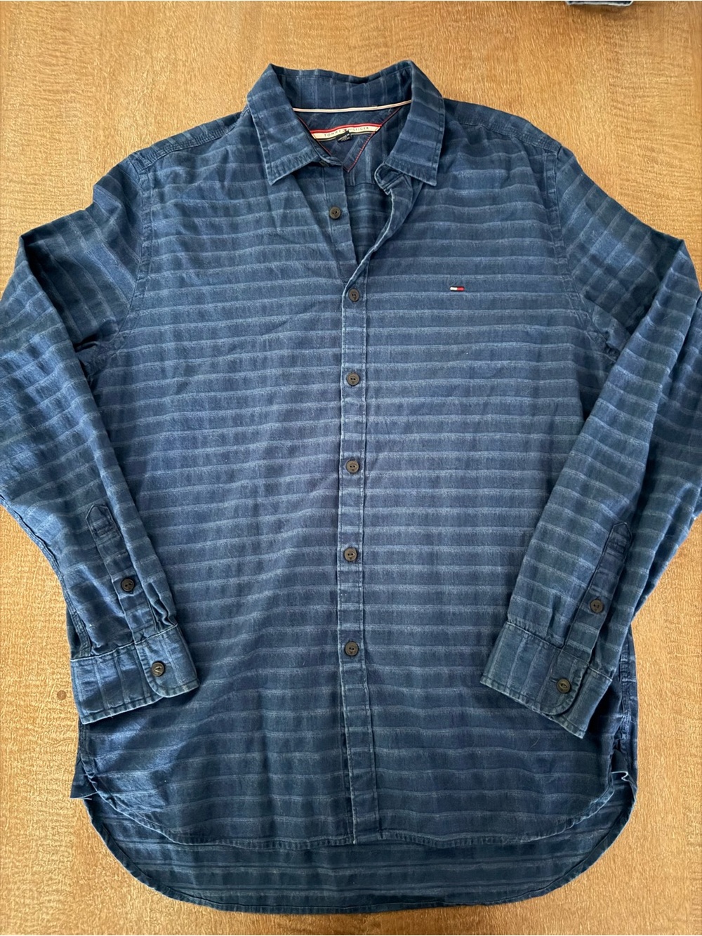 Tommy Hilfiger Men's Indigo Striped Long-Sleeve Button-Down Shirt